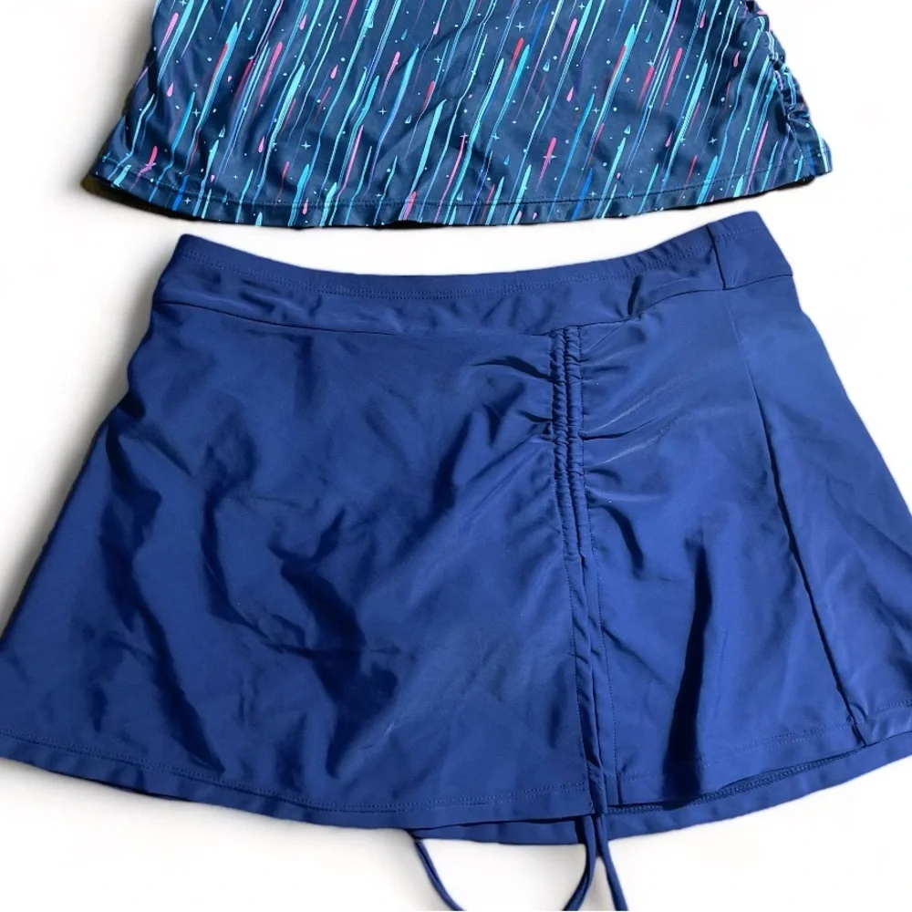 Yonique Women's Swimsuit Blue 2 Pieces Size L | New - Picture 5 of 8